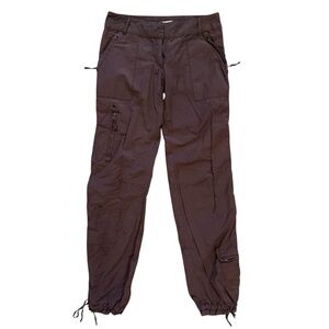 Brown y2K Cargo Pants with stitched design and pockets